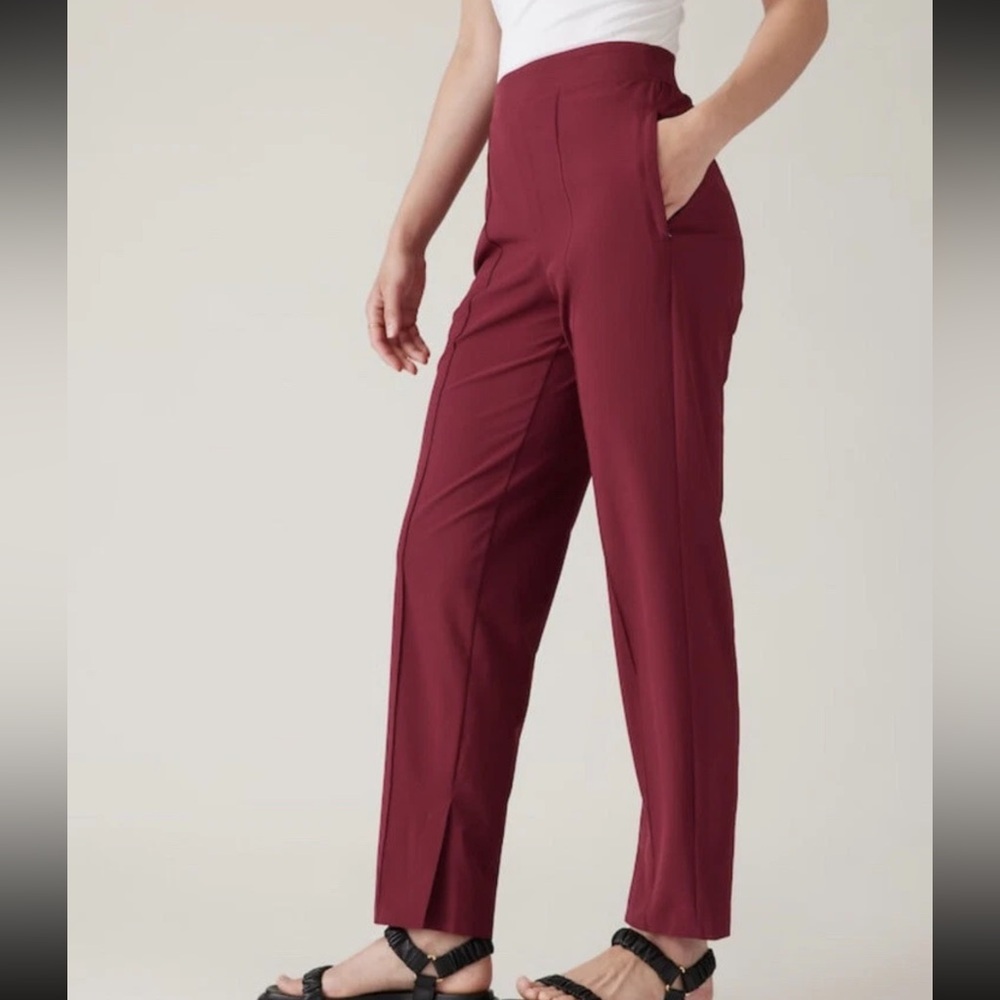 Athleta Brooklyn Mid Rise Ankle Pant in Rubber Red